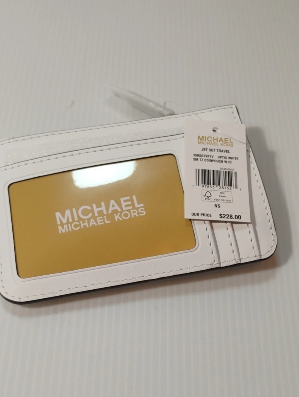 Michael Kors Jet Set Soft White Cardholder Wallet New With Tags Retail $228 - Picture 1 of 4